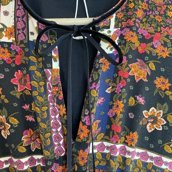 Zara Patchwork Floral Boho Peasant Midi Dress MulticolorXS - Picture 15 of 16